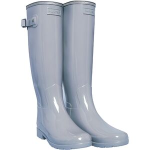 RARE Exclusive Hunter Refined Tall Gloss Wellington Boots in Grey Dagger 9 40 41